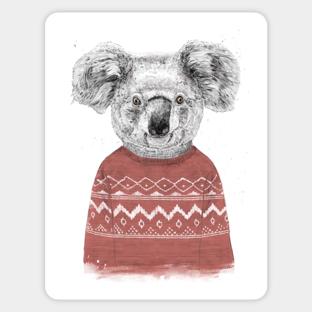 Winter koala (red) Sticker by soltib